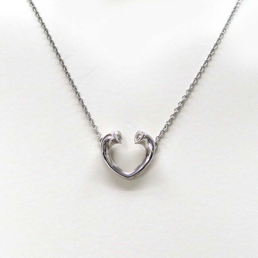 TIFFANY Authentic Silver Diamond Heart Necklace